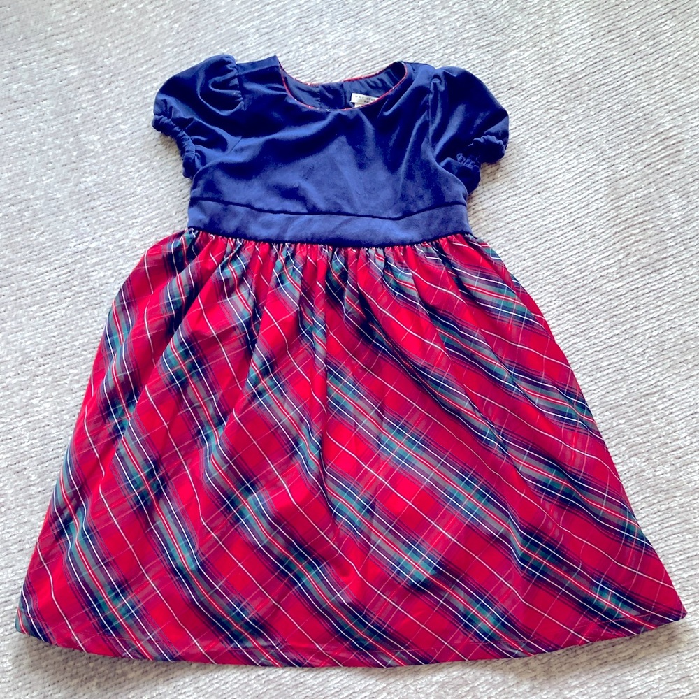 Max Studio‎ Girls Velvet Plaid Holiday Party Dress Size 8